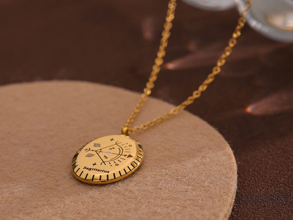 Zodiac Oval Pendant 18K - ICECI