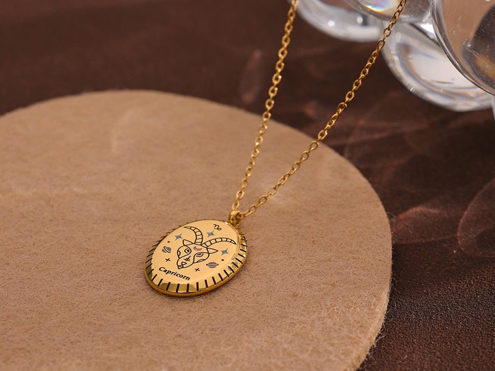 Zodiac Oval Pendant 18K - ICECI