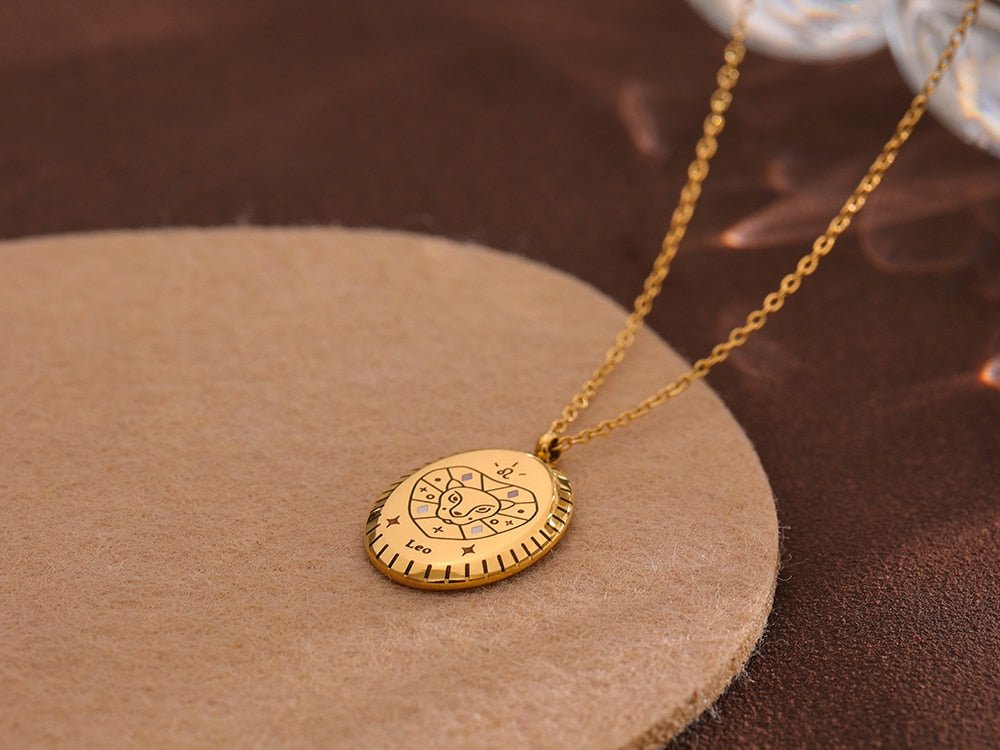 Zodiac Oval Pendant 18K - ICECI