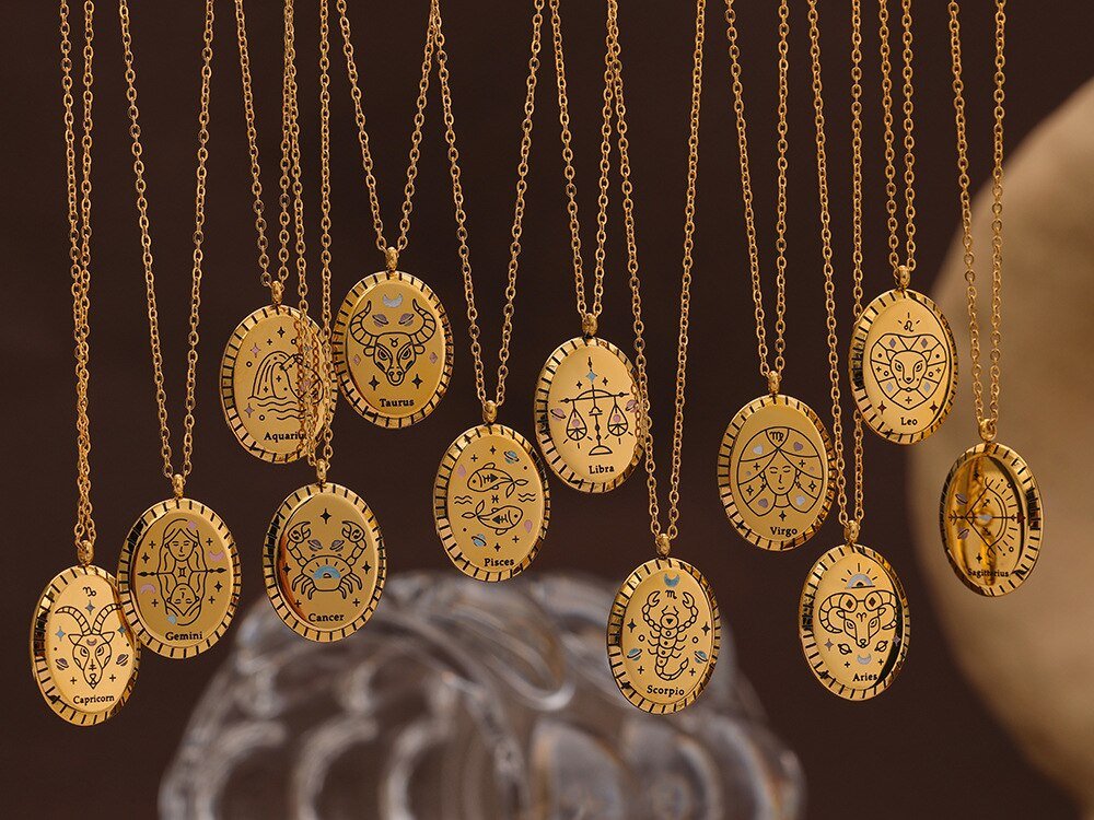 Zodiac Oval Pendant 18K - ICECI