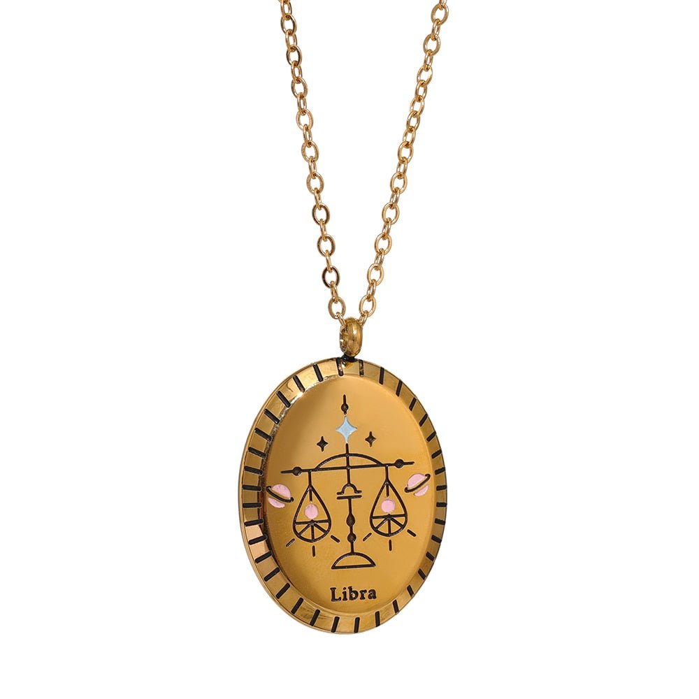 Zodiac Oval Pendant 18K - ICECI
