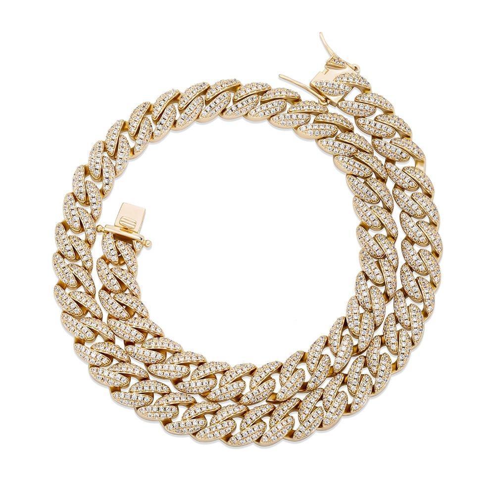 9mm Iced Cuban Link Chain 14K - ICECI