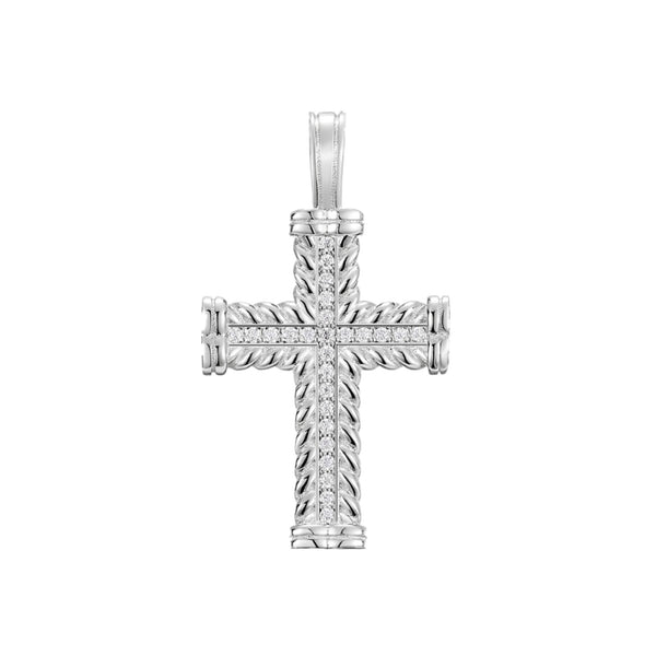 Donatella .925 Sterling Silver Moissanite Cross Necklace **READY TO SH – KC  Chic Designs